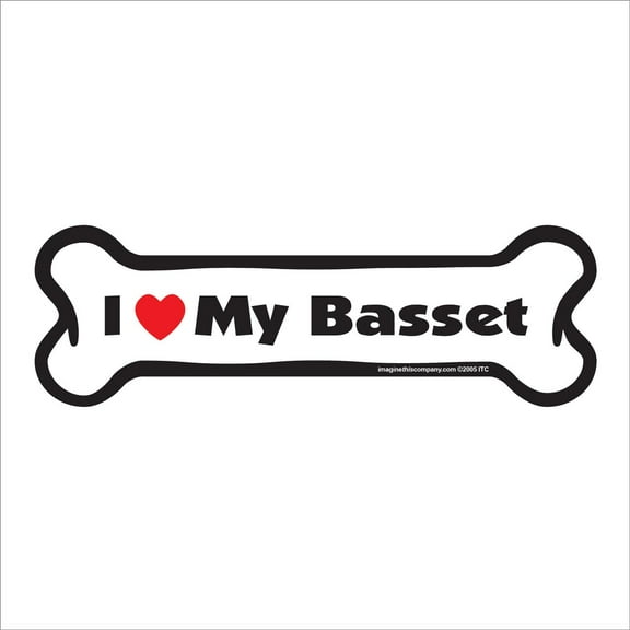I Love My Basset Bone Magnet