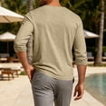thumbnail image 6 of Guluxicc Men's Cotton Long Sleeve Shirts Breathable Crew Neck Pullover Classic Fit T Shirts Summer Casual Outfits, 6 of 7