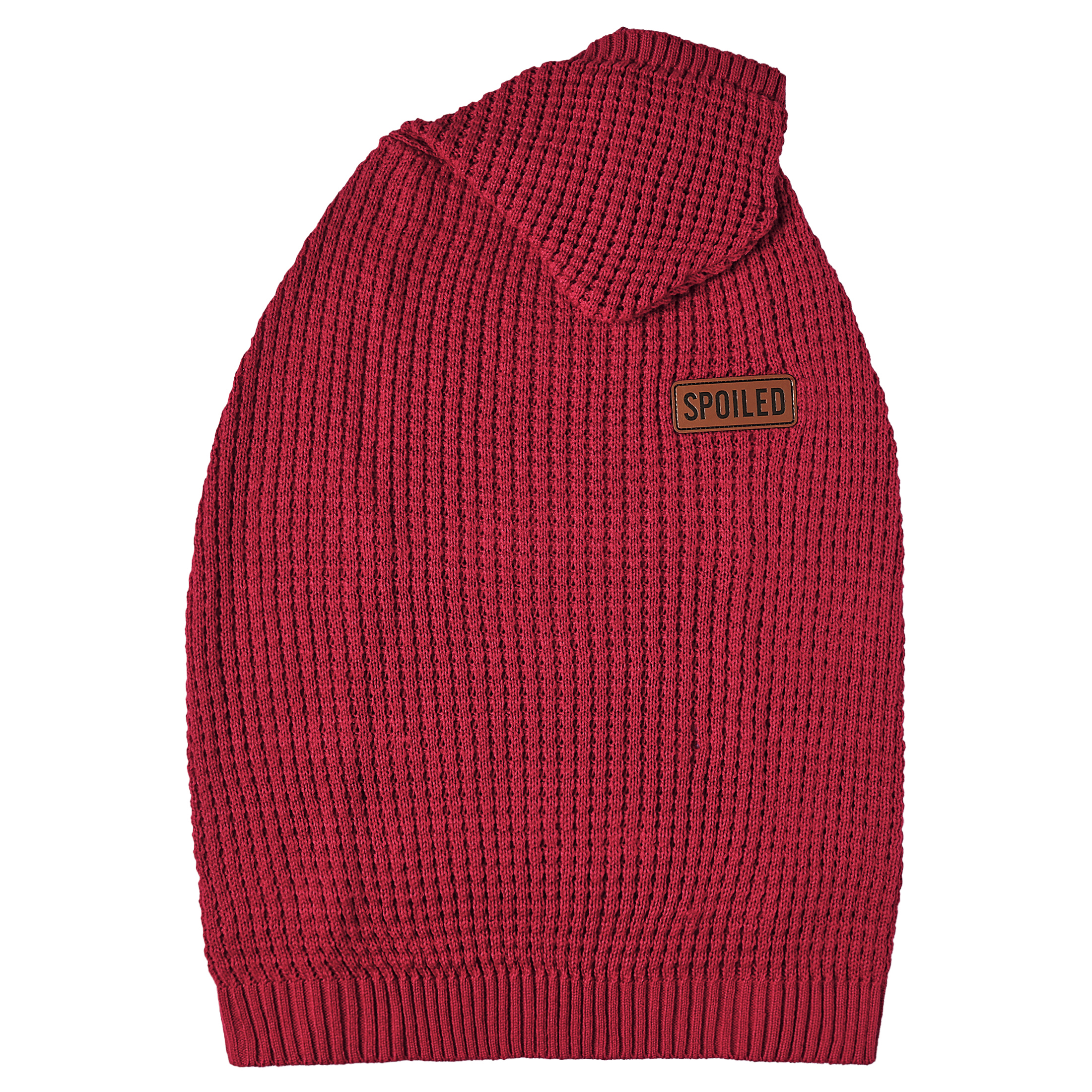 Vibrant Life Holiday Pet Sweater for Dogs, Spoiled Waffle Knit, Red, Large