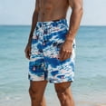 thumbnail image 7 of Zynoxe Summer Shorts for Men with Pockets Adjustable Drawstring Waist Men's Knee Length Shorts Fashion Hawaii Printed Casual Beach Shorts Comfy Breathable Quick-Dry Swim Trunks 3XL, 7 of 7