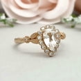 thumbnail image 6 of HeartsAndYou 2.2ct Engagement Ring for Women Pear Cut Moissanite Leaf Inspired Halo 18k Yellow Gold over Silver, 6 of 9