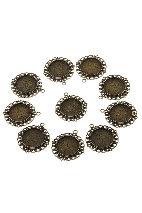 10pcs Round 35mm Cabochon Setting Tray Pendant DIY Jewelry Making Crafts