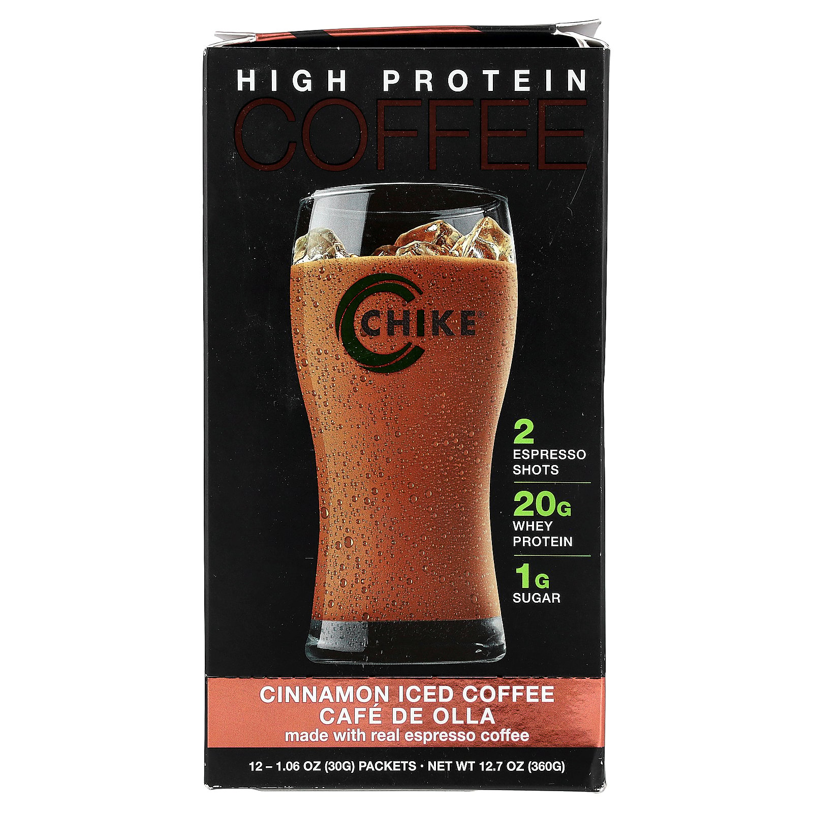 thumbnail image 4 of Chike Nutrition High Protein Iced Coffee, Cinnamon, 12 Packets, 1.06 oz (30 g) Each, 4 of 6