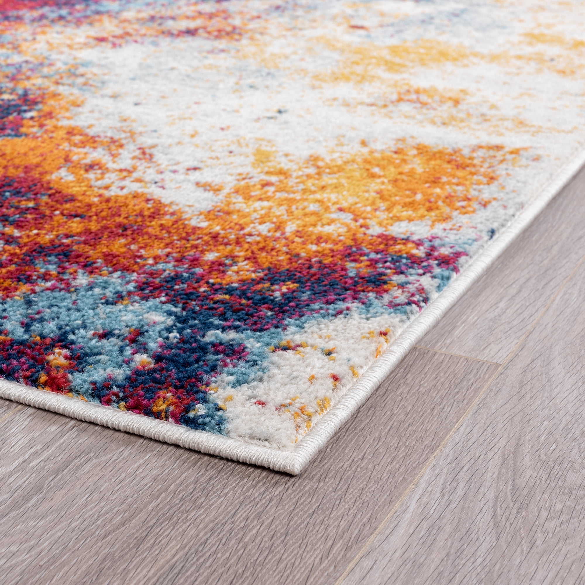 Diamond Contemporary 5' x 7' Multi-Color Polypropylene Indoor Area Rug