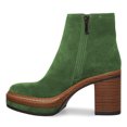 thumbnail image 2 of FSJ Women Fashion Platform Round Toe Suede Ankle Boots Block Chunky High Heel Side Zipper Winter Warm Walking Shoes Size 10 Green, 2 of 5