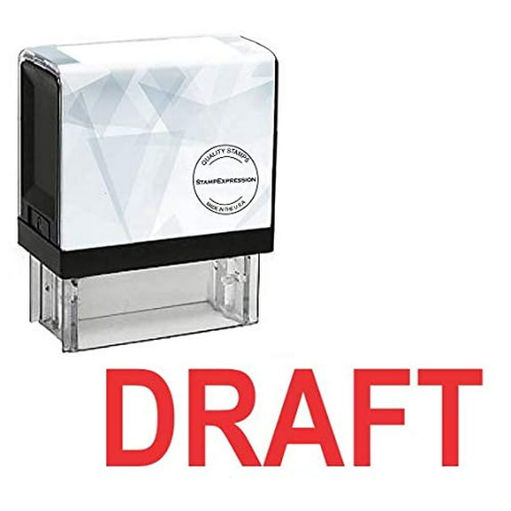 StampExpression - Draft Office Self Inking Rubber Stamp - Red Ink (A-5274)