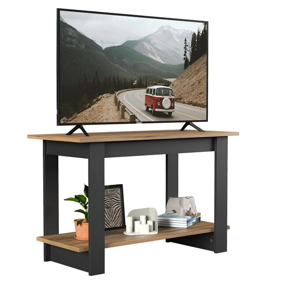 Mueble para tv MORU STREAM Latte y Negro Mueble para sala mesa tv centro de entretenimiento minimalista