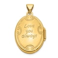 thumbnail image 3 of Primal Gold 14K Yellow Gold Love You Always Swirl Reversible Locket, 3 of 5