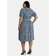 thumbnail image 4 of Terra & Sky Women's Plus Size Puff Sleeve Dress. Sizes 0X-5X, 4 of 4