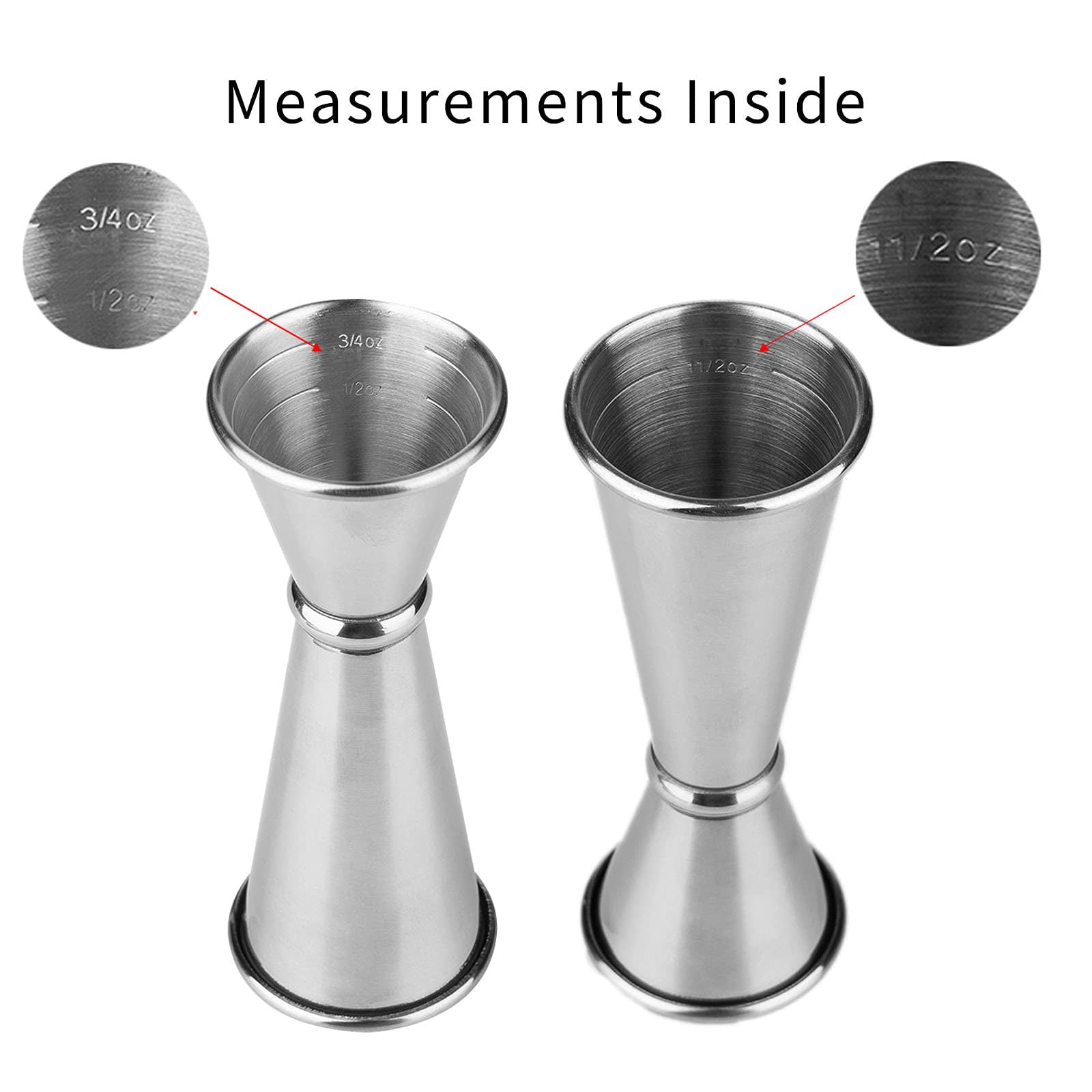 1set/2pcs Cocktail Measuring Cups, Plastic Dual-sided Jigger For Bar And  Home Use