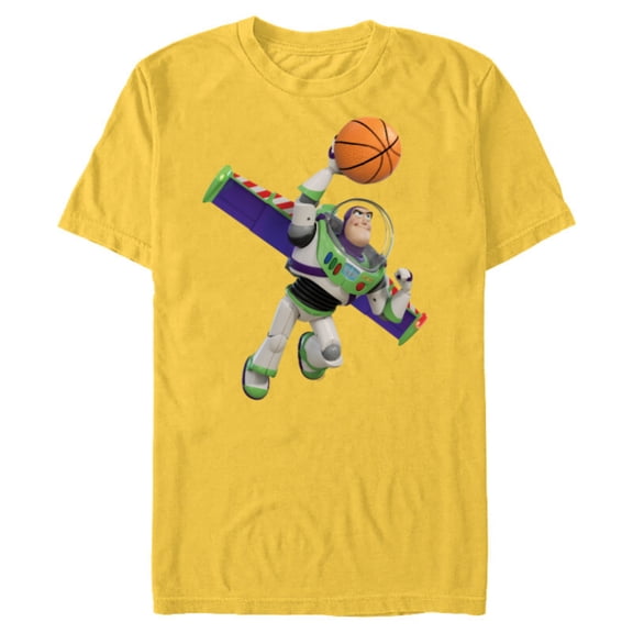 Disney Toy Story Buzz Lightyear Basketball - Short Sleeve Blended T-Shirt for Adults - Customized-Yellow