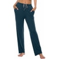 thumbnail image 4 of MoFiz Women's Solid Bamboo Rayon Pajama Pants with Pockets Loungewear 3Packs for Women, 4 of 6