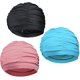 thumbnail image 1 of Paquete de 3 gorros de natación plisados ​​para cabello largo, no impermeables JM, 1 of 5