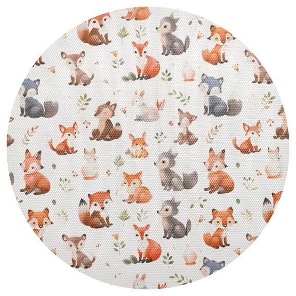 Foxs Round Placemats Set of 6 Woven Non-Slip Washable Heat Resistant Table Mats 15.4 Inch for Kitchen Dining Decor