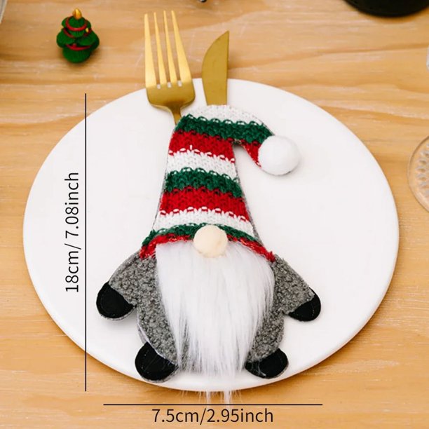 Christmas Tableware Holders Plaid Snowflake Knife Fork Bags Covers for Xmas Party Decorations Dinner Table Decor Ornaments