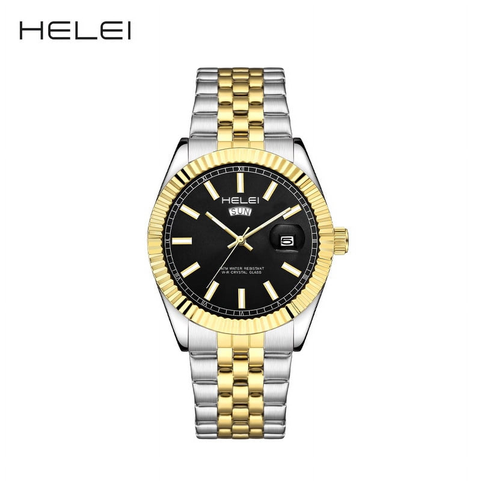 Watch Station WS12002 Men\'s Gold Stainless Steel Analog Dial Quartz Watch EY398 Edition Men main image 2