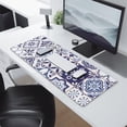 thumbnail image 2 of Long Mouse Pads for Desk,Blue Ethnic Geometric Patchwork Pattern Desk Mats on Top Of Desks, Desk Mouse Pad Extra Large with 3mm Non-Slip Base and Stitched Edge for Gaming,Office,Work,Home 31.5"x11.8", 2 of 6