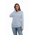 thumbnail image 5 of Ronuti Womens Sweaters Long Sleeve Shirts Fall Fashion 2026 Trendy Tops Ruched Outfits Winter Clothing Blue Shirts, 5 of 8