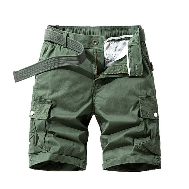 pstuiky Pantalones cortos para hombre, Pantalones cortos cargo de talla grande para hombre, con múltiples bolsillos, holgados, para playa y verano Pantalones cortos deportivos para hombre