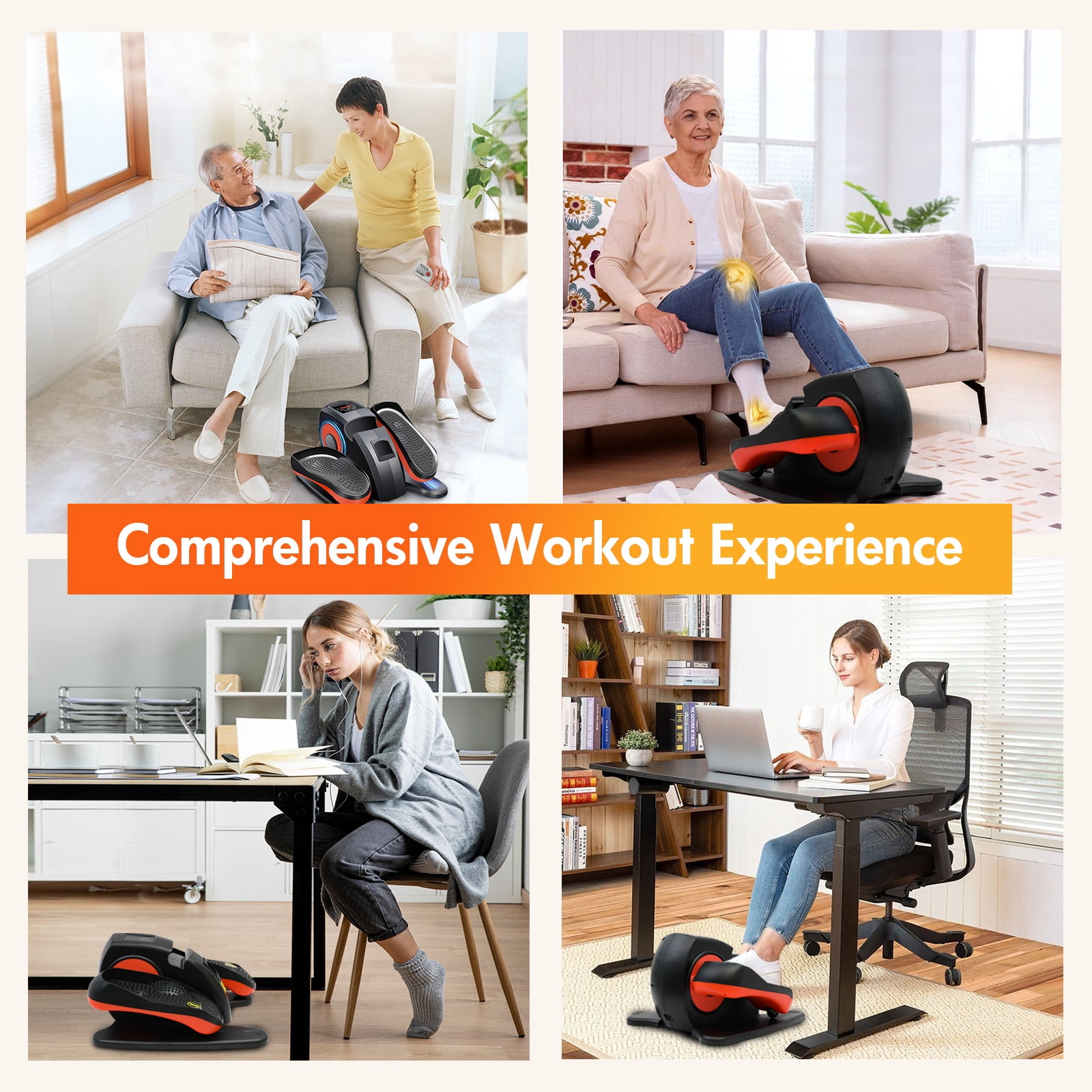 ALSO GO Under Desk Elliptical, Ellipse Leg Exerciser While Sitting, Elliptical Exercise Machine