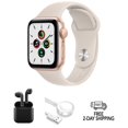 thumbnail image 1 of Refurbished Apple Watch SE (2020) 1st Gen 44mm (GPS + Cellular) Gold w/ Wireless Earbuds, 1 of 4