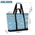 thumbnail image 3 of WOBOGO Unicorns Rainbows Blue Pattern Tote Cooler Bag Fold Flat Insulated Shopping Bag With Zipper For Work Picnic Beach Use 18×6.7×24in, 3 of 8