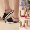 thumbnail image 6 of Xinyolin 1 Pair Open Toe Soft Sole Slide Sandals Fine Workmanship Mesh Breathable Soft Wedge Shoes for Summer, 6 of 8