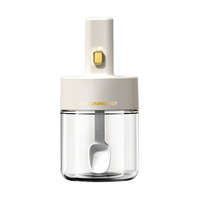 Matsuzay Cuchara telescópica Estuche para condimentos Tapa hermética Pimienta Caja de tarro Dispensador de especias de azúcar para el hogar Cocina y Comedor Blanco