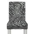 thumbnail image 6 of COEQINE Stretch Dining Room Chair Covers Set of 2, Universal Fit Chair Seat Covers Polyester Spandex Machine Washable Covers for Dining Room Hotel Restaurant, Zebra Print Gray, 6 of 7