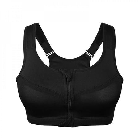 

Promotion Clearance! Women Front Opening Zipper Bra Shockproof Running Intensive Training Sports Non-rim Underwear