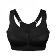 Cocloth Plus Size M-5XL Women Front Zipper Closure Push Up Bras Shockproof Fitness Vest Removable Padded Wireless Tops
