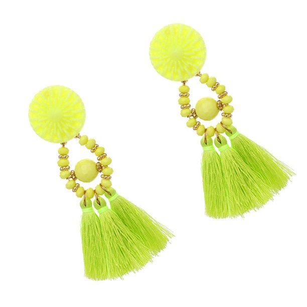 IFANLANDOR Aretes De Borlas Colgantes En Tonos Amarillos Accesorio Exclusivo Para Mujer