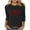 Black, variant on Womens Gray 3/4 Sleeve Relaxed Fit Top - Ribbed Knit Crew Neck, Double Heart Graphic, Nylon Spandex Stretch for Spring Fall Daily Casual (S-XXL),Size M