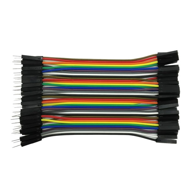 Cables de puente de tablero de pruebas surtido a opcional Cable multicolor - 40 piezas 10cm 40 piezas M 10cm DYNWAVEMX Cables de salto Dupont