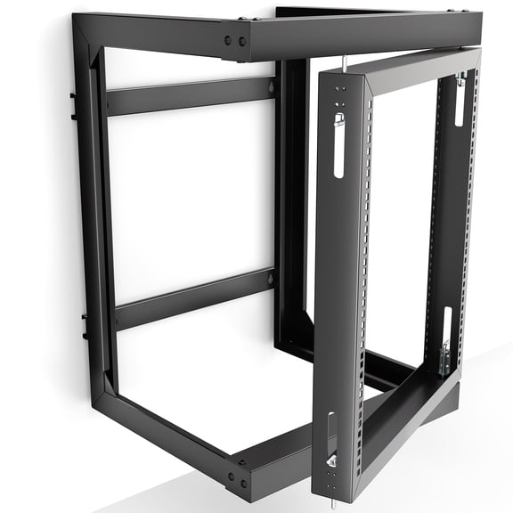 VIVO 12U Open Frame Wall Mounted Server Rack with Swing Gate, Fits 19" Devices