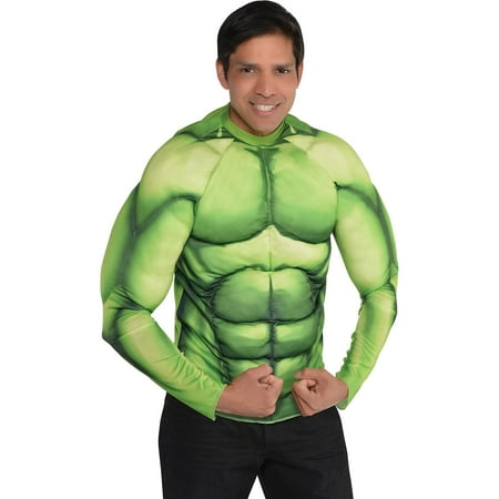 Hulk Muscle Shirt for Adults, One Size Fits up to Men's Size 44, Padded