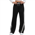thumbnail image 3 of Pantalones Deportivos de Pierna para Mujer, Informales, de Cintura Alta, Rectos, con Cordón y Bolsillos Negro M, 3 of 9