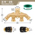 thumbnail image 2 of Star 4 Way Heavy Duty Brass Garden Hose Splitter, 2 of 5