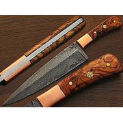 Custom Handmade Damascus Steel Chef Knife Olive Wood Handle 1