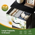 thumbnail image 5 of 4 Drawer Vertical Storage Dresser Abstract watercolor flowers butterfly Hand drawn with Wood Top Fabric Pull Drawers, 5 of 8