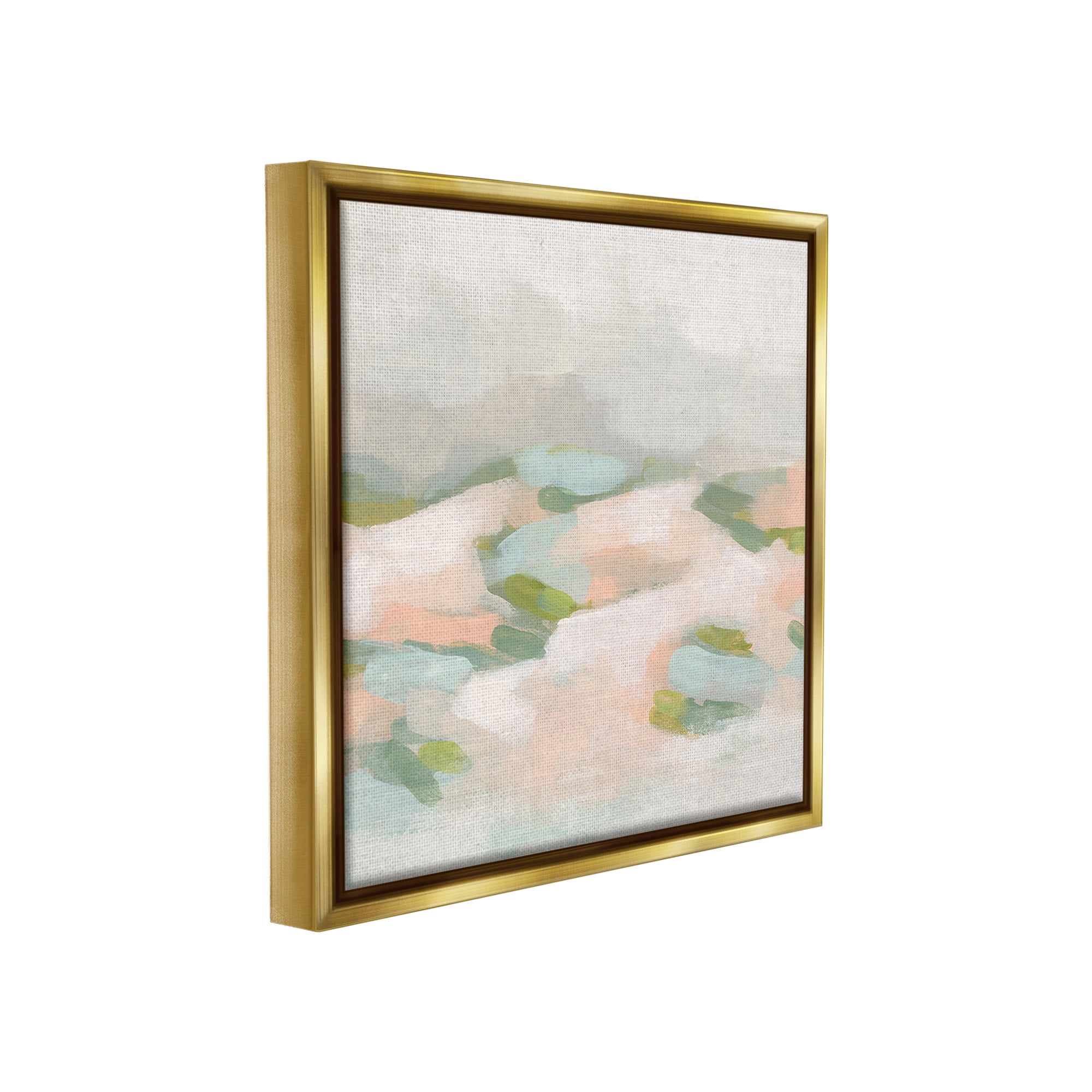 Stupell Industries Abstract Pastel Mountains Abstract Painting Gold Floater Framed Canvas Art Print Wall Art, 25 x 25