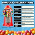 thumbnail image 5 of Vintage Gumball Machine - 11-inch Retro-style  Coin-operated Cast Metal Vending With Glass Globe And Free Spin By Great Northern Popcorn (red), 5 of 6