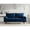 thumbnail image 2 of Enor Furniture Brighton 70" Square Arm Upholstered Modern Velvet Sofa in Blue, 2 of 12