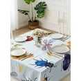 thumbnail image 3 of Cute Butterfly Dragonfly Suqare Tablecloth - 60 x 60 Inch, Farmhouse Botanical Floral Blue Waterproof & StainResistant Tablecloth, Washable Oil-proof Table Cover for Dining/Party/Wedding/Buffet, 3 of 9