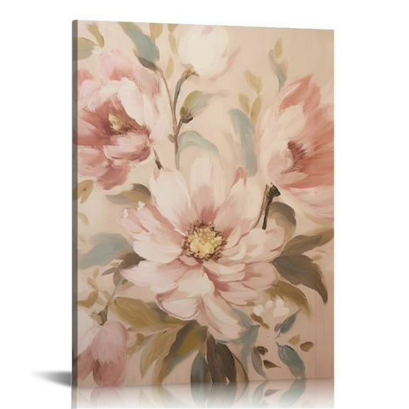 EastSmooth  Flower Bouquet Canvas Wall Art Decor | Premium  Painted Canvas | Ready to Hang Painting for Living Room, Bedroom & Office | Bathroom Wall Art & Décor