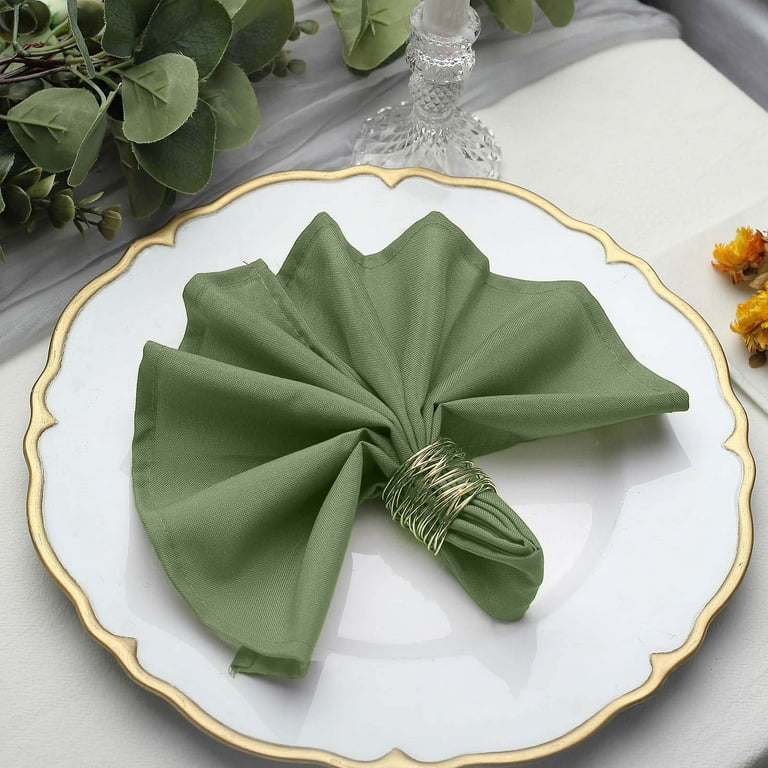 Moss Green Cloth Napkins Set, Linen Napkins, Wedding Decor 