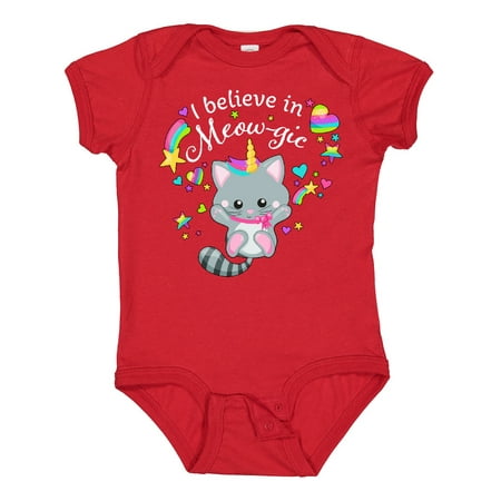 

Inktastic I Believe in Meow-gic- Cute Unicorn Cat Gift Baby Boy or Baby Girl Bodysuit