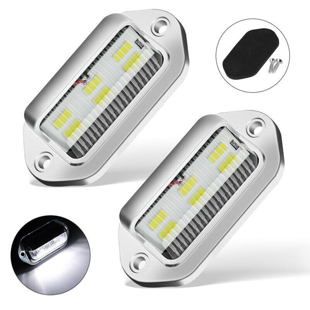 SUNFEX 2pc Trailer LED License Plate Lights Waterproof 12V DC For UTV