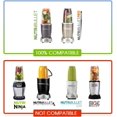 thumbnail image 3 of Paquete de 2 piezas de repuesto con tapa abatible para llevar y juntas de goma compatibles con NutriBullet 600 w/900 w, 3 of 7