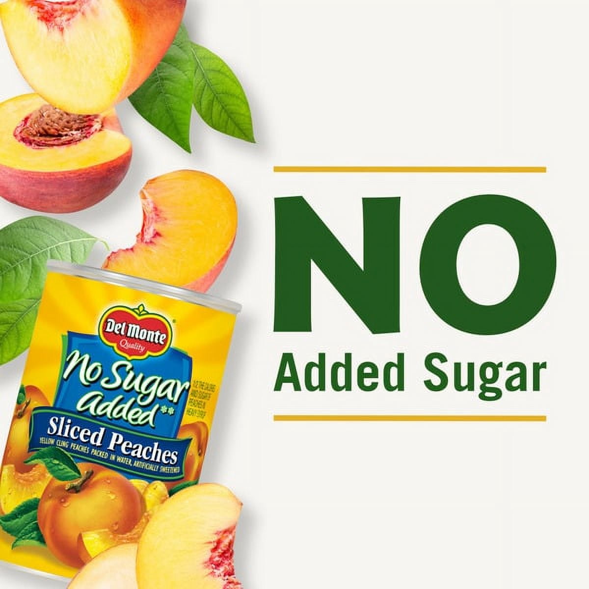 Del Monte No Sugar Added Yellow Cling Sliced Peaches Canned Fruit 14.5 oz (Pack of 4)